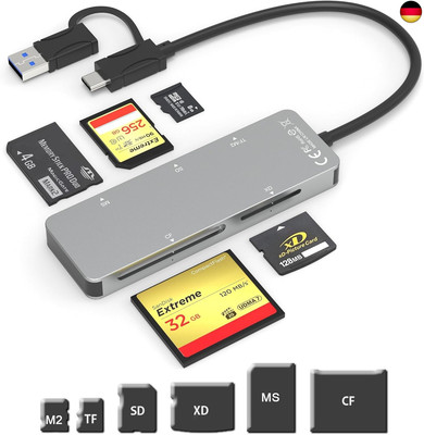 USB C USB3.0 Multi Card Reader 5 Gbps SD/TF/CF/Micro SD/XD/MS 6 in 1