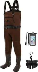 TIDEWE Neoprene Waders, Cleated Bootfoot Men Chest Waders, Waterproof Fishing