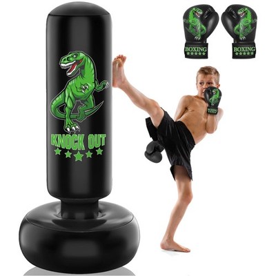 JUOIFIP Boxsack Kinder | 160 cm Freistehend | Wilder Dinosaurier Aufblasbar