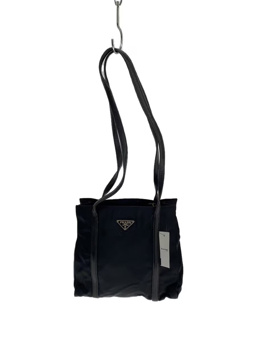Prada Black Nylon Tote Bag From Japan Authentic Vintage