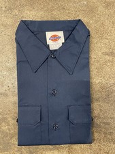 NWOT Dickies Short Sleeve Work Shirt Navy Sz X Large Vintage Made In USA
