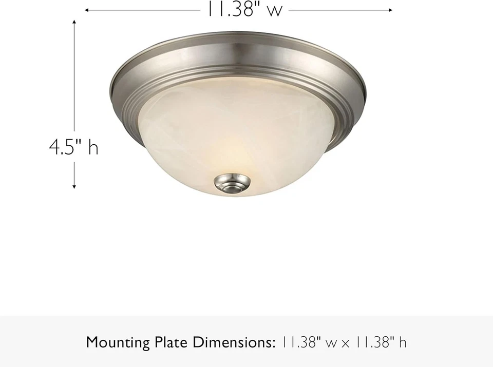 Design House 吸顶灯,吸顶灯,可调光,使用 2 件装,缎面镍  — 第 2/4 张图片