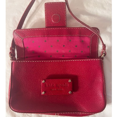 Kate Spade small red leather shoulder bag purse. - Picture 2 of 12