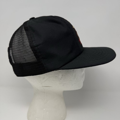 VINTAGE USFS SMOKEY BEAR BASEBALL CAP MESH BACK TRUCKER HAT BLACK MADE IN USA - Picture 3 of 10