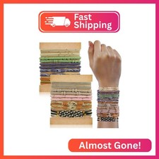 KANPRINCESS 20PCS Boho Hair Ties Bracelet for Women and Girls, Elastic No-Damage