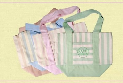 Set Of 4 NWT Trader Joe's Striped Canvas Mini Tote  Summer 2026 PRE ORDER