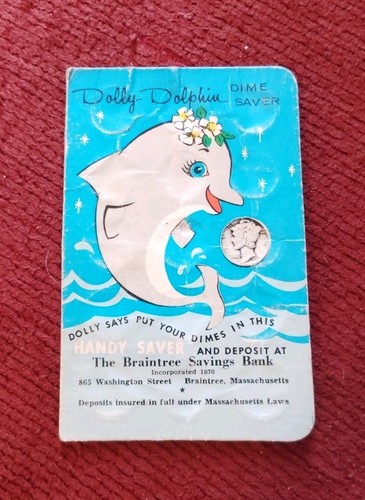 VINTAGE The Braintree SavingsBank COIN FOLD DIME SAVER DOVER NEW HAMPSHIRE NH