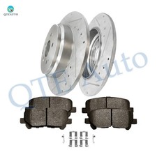 6PC Rear 334 Drilled Brake Rotors-Brake Pad For 2010-2013 Acura ZDX 5 Stud Wheel