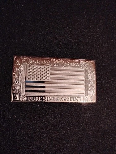 United States National Flag 20 Grams .999 Fine Silver Art Bar - The Silver Mint