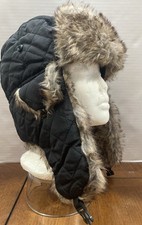 Trapper Hat Black SA Co Brown Faux Fur Outdoors Hunting Winter Ear Flaps