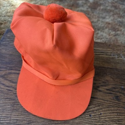 vintage TRAPPER HAT blaze orange ELMER FUDD ear flap M hunting QUILTED