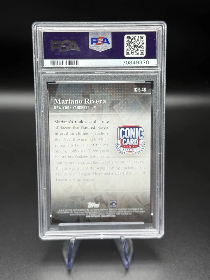 2019 Topps Mariano Rivera Iconic Card Reprint #ICR-48 PSA 10 Gem Mint HOF - Image 2 of 2