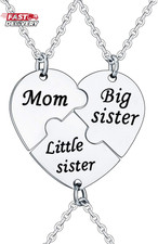 YEEQIN 3Pcs/Set Mom Big Sister Little Sister Mom Necklaces Set Mother Daughters