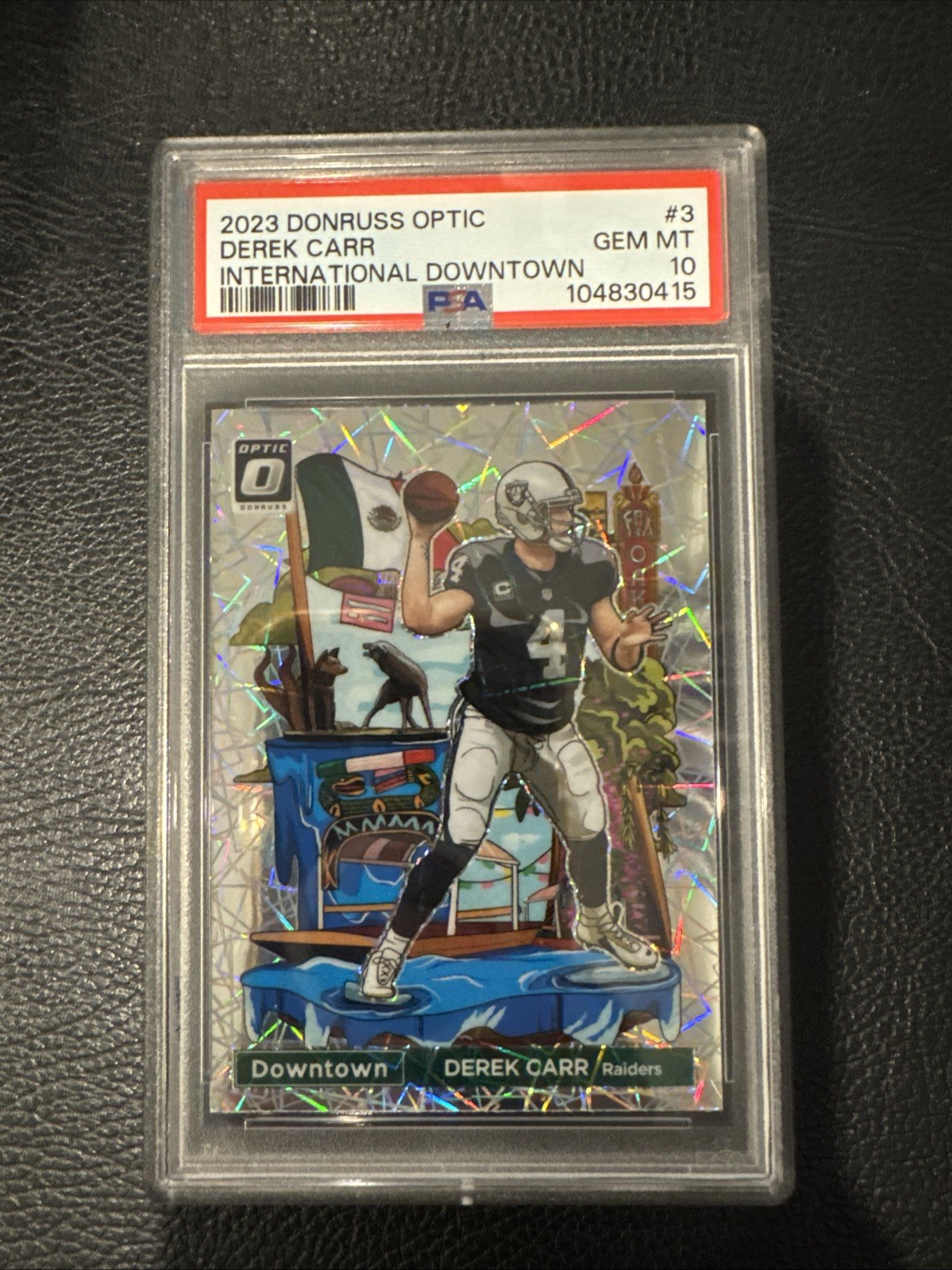 2023 Panini Donruss Optic International Downtown Derek Carr PSA 10