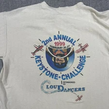 Vintage Cloud Dancers Keystone Challenge T Shirt Mens L Beige Airplane 90s USA