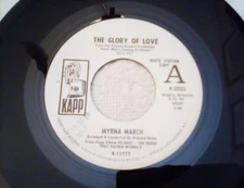 MYRNA MARCH  Northern Soul 45 "The Glory Of Love"  KAPP PROMO K 11777  Near Mint