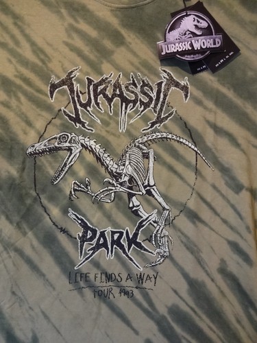 Camicia da uomo Jurassic Park Jurassic World verde nuova taglia media Universal Studios - Foto 2 di 10