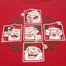 Vintage Y2K Lee Heavyweight Puffy Santa Red Sweatshirt Mens Med or Wom Large