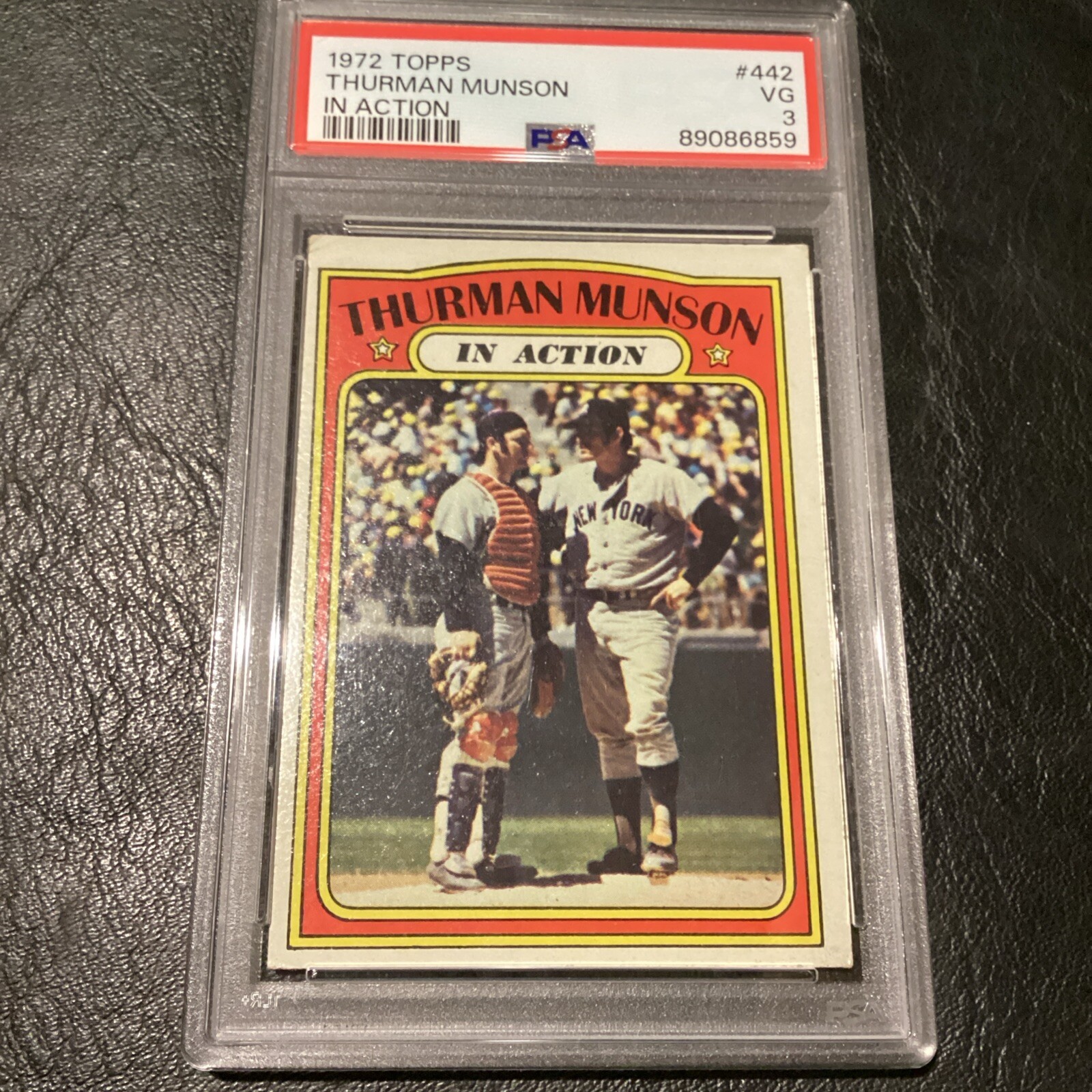 1972 Topps In Action #442 Thurman Munson New York Yankees PSA 3 VG Captain Card