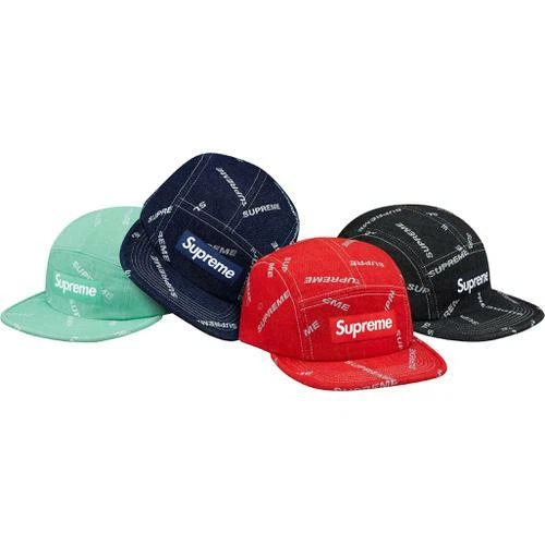 Casquette de camp logo Supreme Denim noire O/S S/S 17