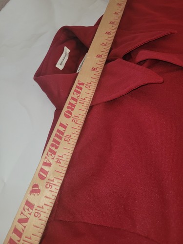 70s Lancer Kingspoint California Mens Burgundy Long Sleeve Flip Cuff Shirt Sz M - Picture 8 of 9