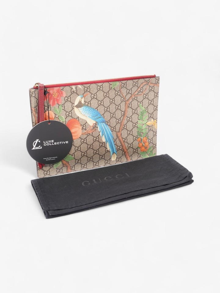 Gucci Floral Bird Clutch Supreme Coated Canvas Clutch bags eBay