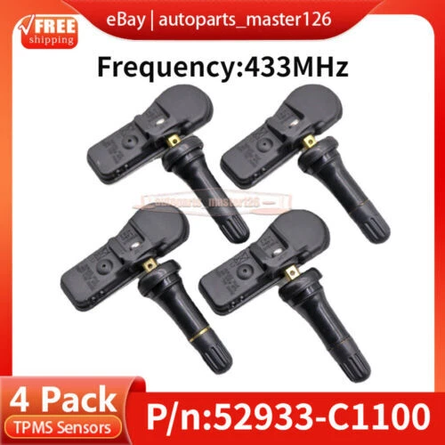 4 шт датчиков давления в шинах TPMS 52933-C1100 для Hyundai Tucson Sonata LF - Изображение 2 из 4