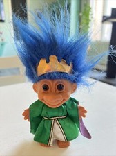 Queen - Russ 5" Troll Doll Blue Hair W/ Sticker 18561 Excellent Shape