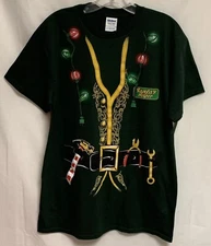 Santa’s Helper Christmas Mens T Shirt Medium Green Tools Tee Shirt