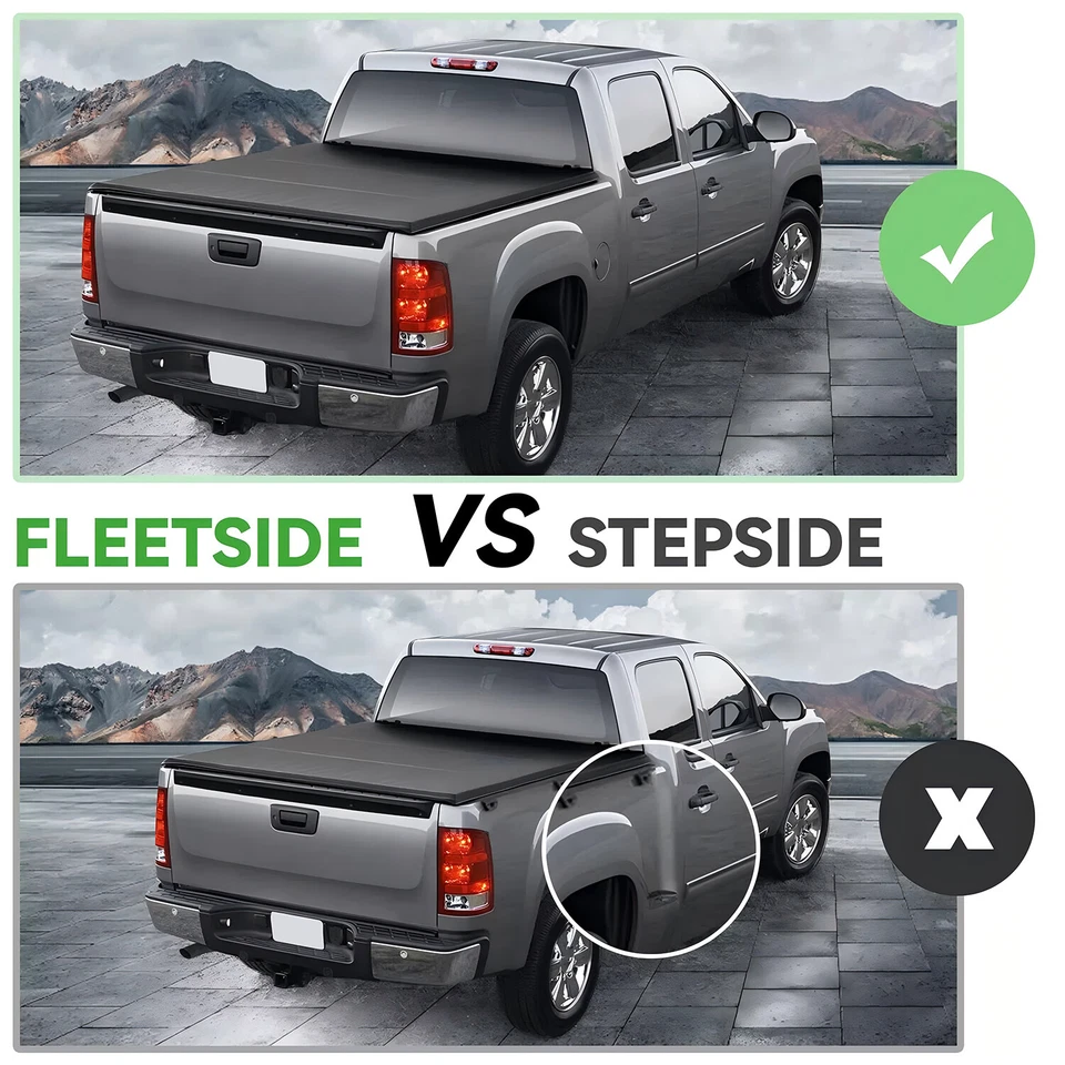 Soft Tonneau Cover 6.5' Bed Cover For 1988-2006 2007 Chevy Silverado Sierra 1500 - Изображение 3 из 4