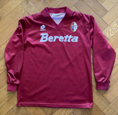 VINTAGE TORINO FC FOOTBALL CALCIO SHIRT 90s LOTTO N 15 MEDIUM