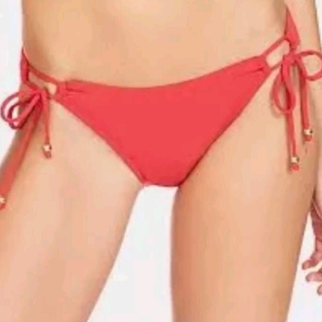 NWT Robin Piccone Bikini Bottoms Luca Pink Punch Sz M Retail $78