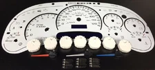 Chevy GMC Truck Overlay White Face 7 Gauge Cluster Upgrade Kit 03 04 05