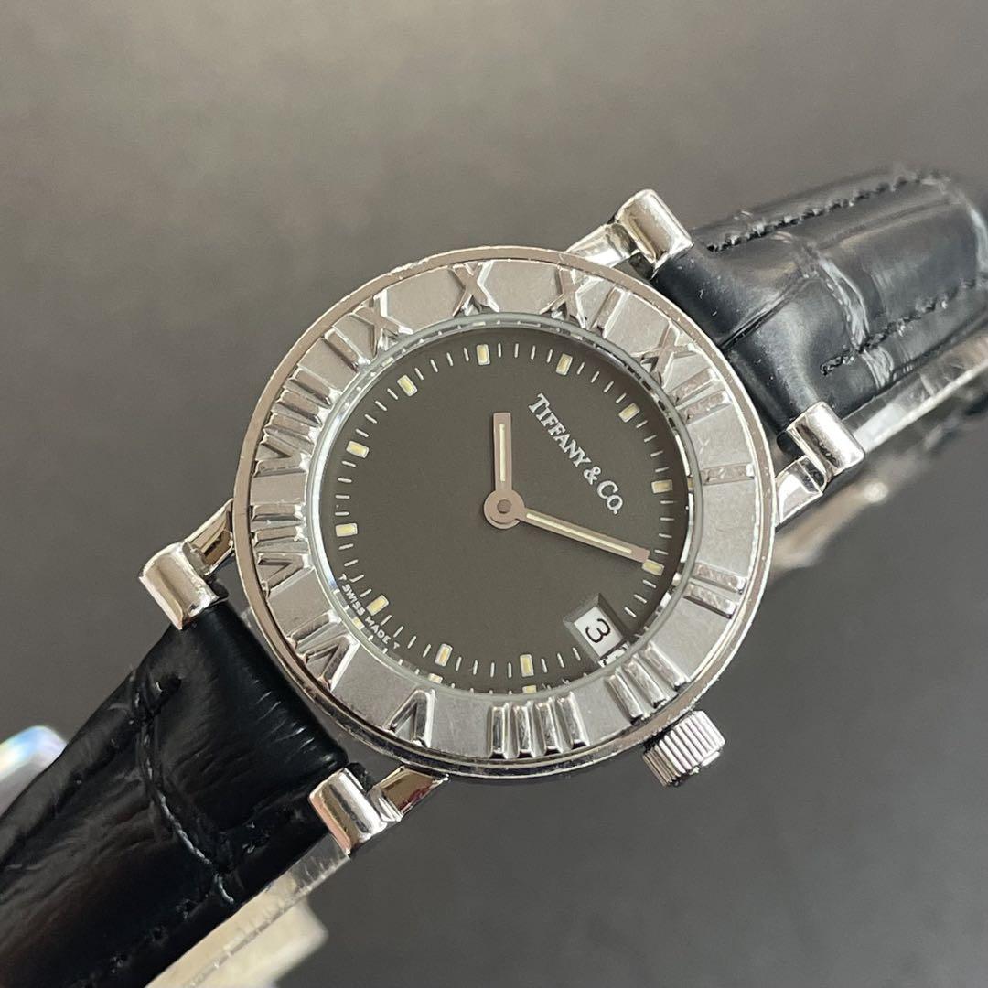 Tiffany & Co. Atlas Round Watch Black Dial Women | eBay