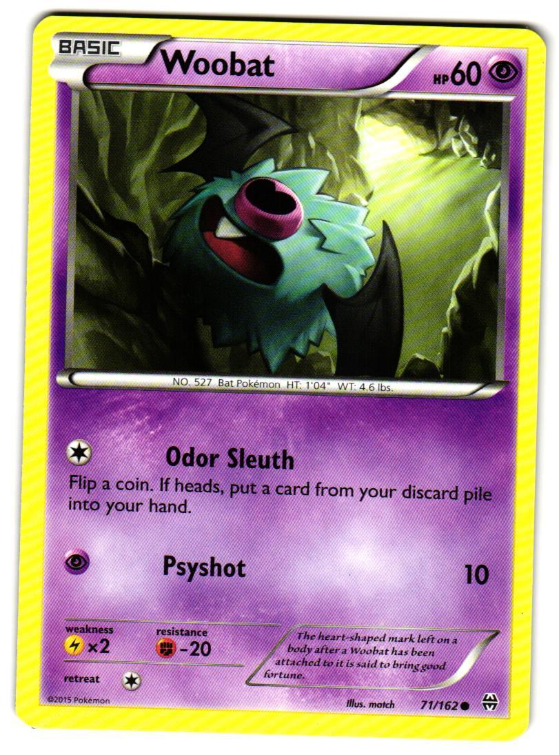 Pokemon XY: BREAKthrough Woobat #71/162 Common Lightly played