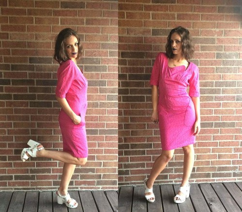 vintage 80s hot pink THIERRY MUGLER 