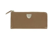 Women's MARC JACOBS 125303 Prince Flight Praline Leather Zip Around Wallet