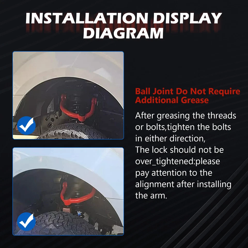 Brazos de control superiores delanteros de elevación de 2-4" para Silverado Sierra 1500 Tahoe 2007-2018 Foto 3 de 4