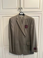 Jack Victor Men's 46L 40 Valentino CT Brown 2 Pc. Suit Set 100 Wool New w/tags