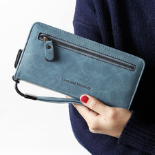 Travel Large Multifunction Phone Case PU Leather Wallet Ladies Clutch Wristlet