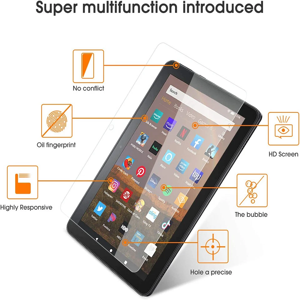 2X Pack Tablet Tempered Glass Screen Protector For Amazon Fire 7/HD 8/HD 10 Kids - Image 4 of 4