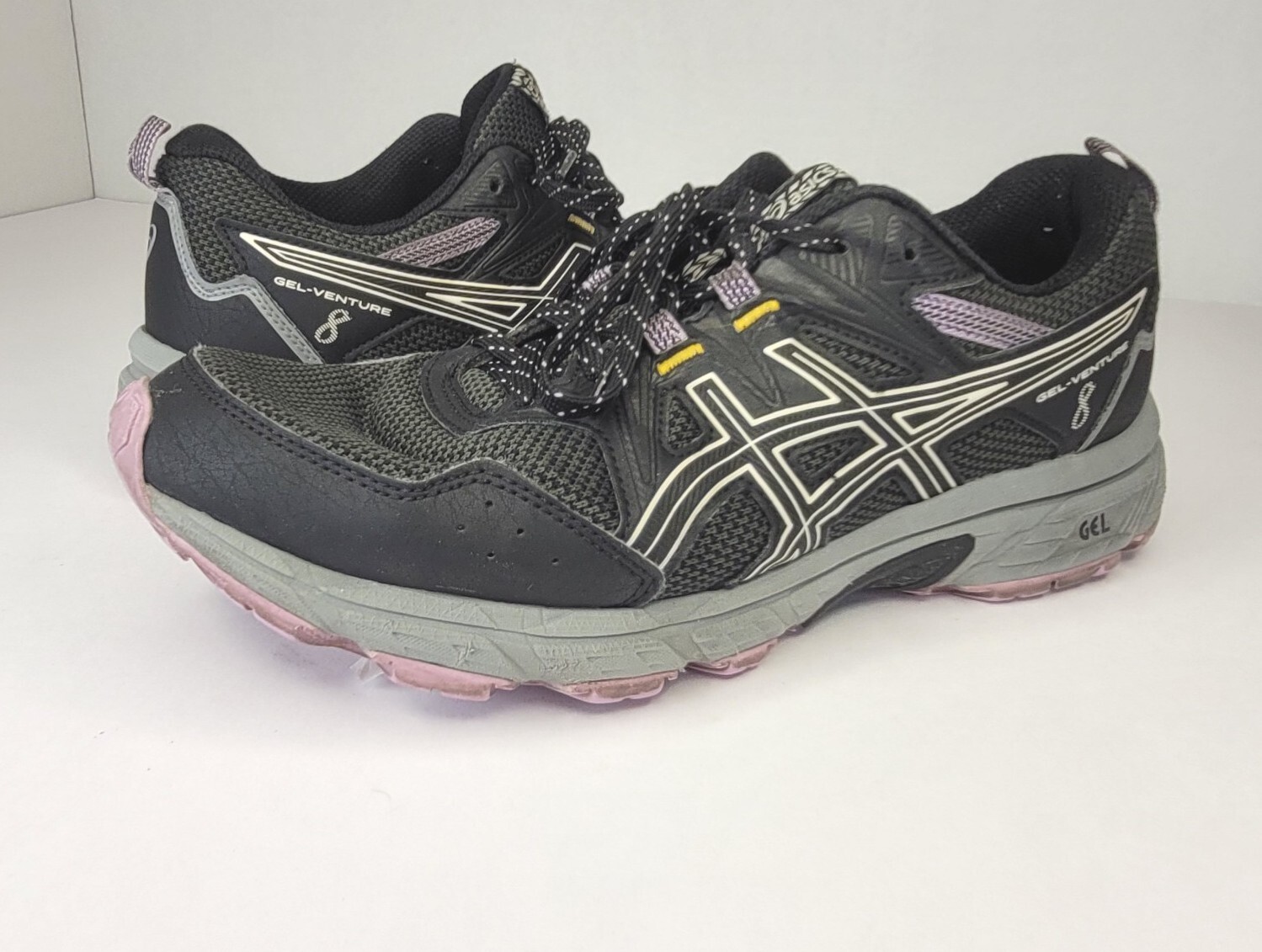 ASICS Running Shoes Gel Venture 8 Womens Sz 10 Sneakers  Black Lavender 1012A708-image