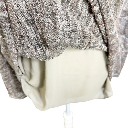 Lafayette 148 Bronze Metallic Knit Tunic Top Layered Relaxed Fit Party Size S - Picture 7 of 8