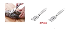 2 pc Fish Scalers Scraper Brush Stainless Steel Scaler Fish Scales Skin Remover
