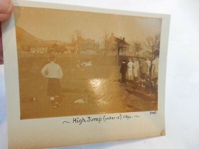 VICTORIAN PHOTO SEDBERGH  SCHOOL    1894  --  HIGH JUMP   FADED  