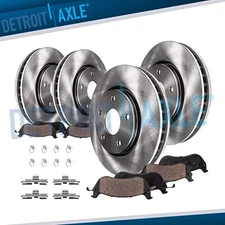 Front & Rear Disc Rotors + Brake Pads for Dodge Durango Ram 1500 Chrysler Aspen