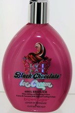 Double Dark Black Chocolate Ice Cream tanning lotion with 400X Bronzer. 13 fl oz