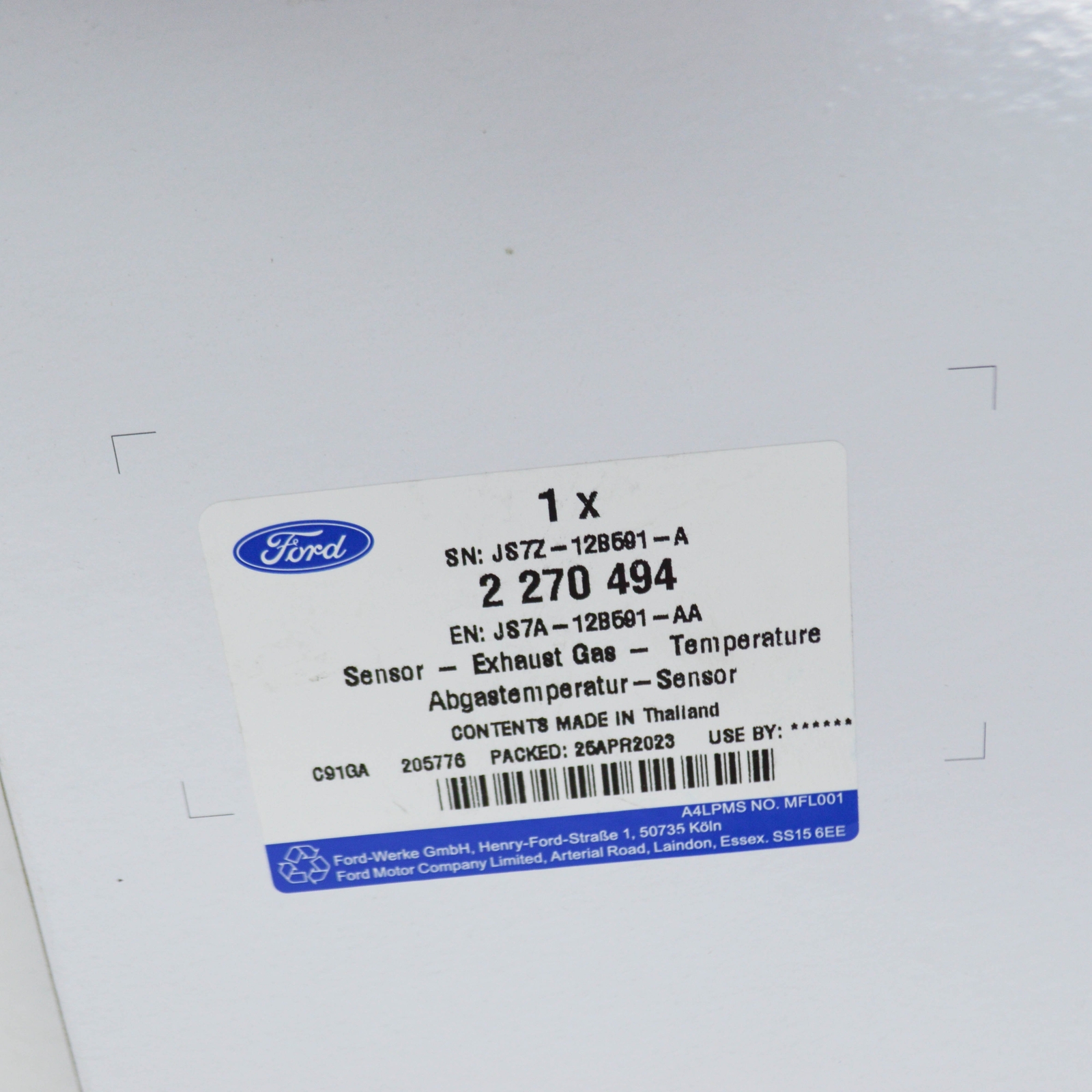 FORD MONDEO MK5 Exhaust Gas Catalyst Temperature Sensor 2270494  