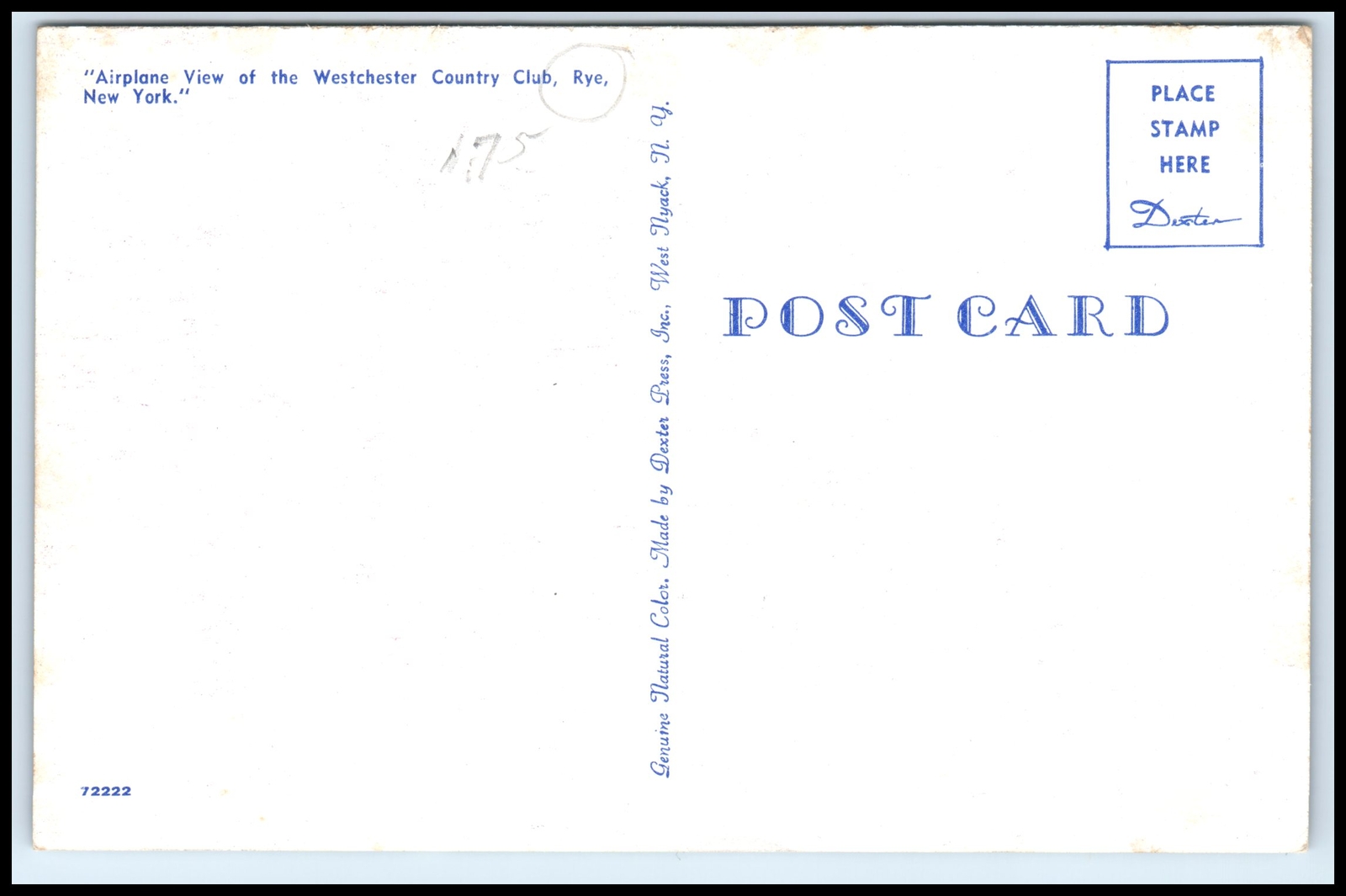 Postcard Airplane View Westchester Country Club Rye NY O44 eBay