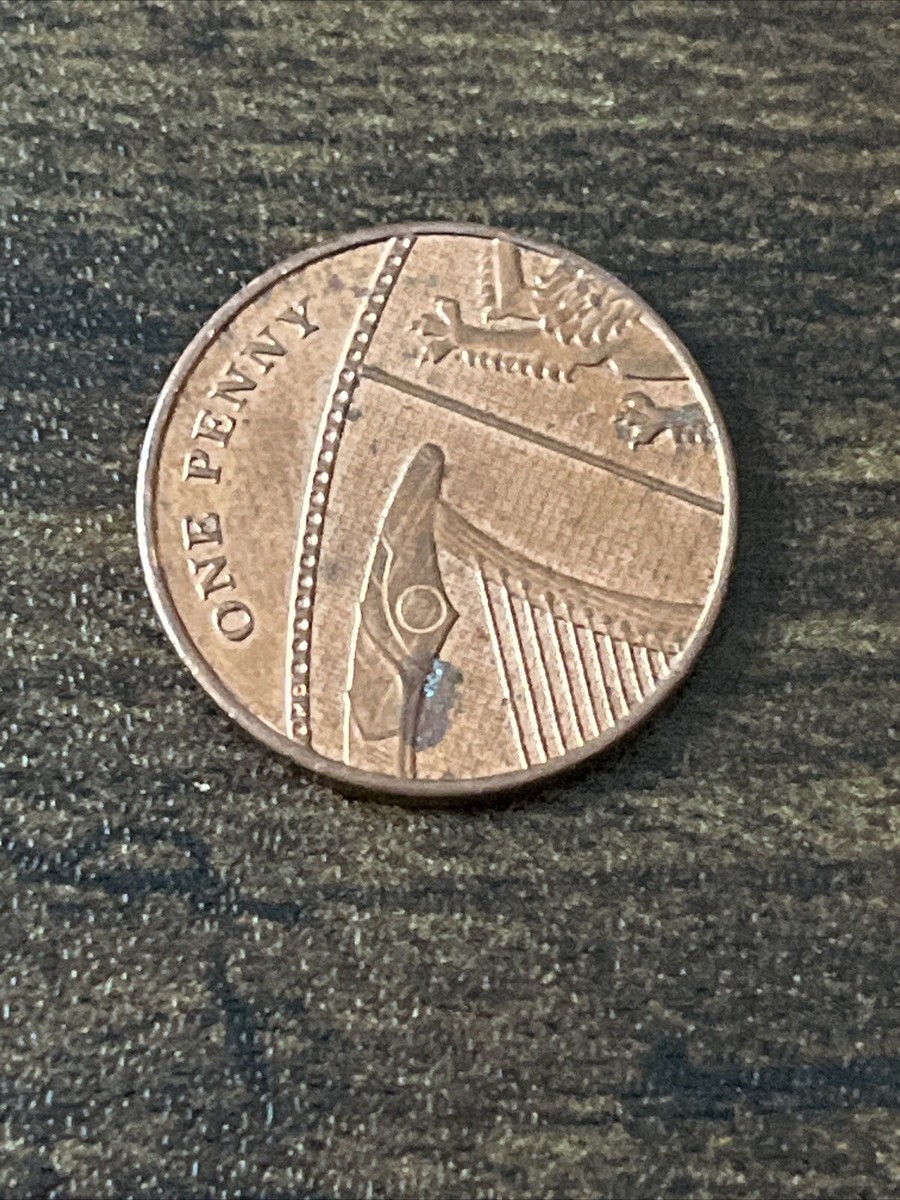 2011 Great Britain 1 Penny One Cent Lion & Harp Actual Coin TK6228